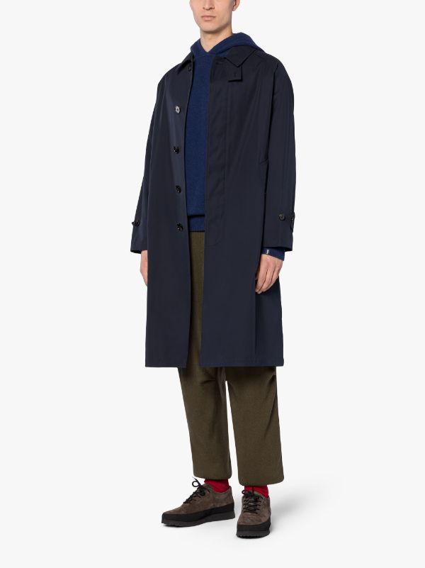 SELWYN Navy Cotton Overcoat