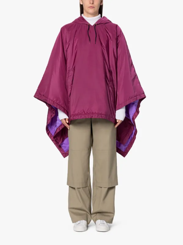 SIMA Burgundy Nylon Hooded Poncho