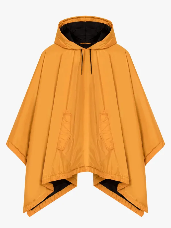 SIMA Pop Orange Nylon Hooded Poncho