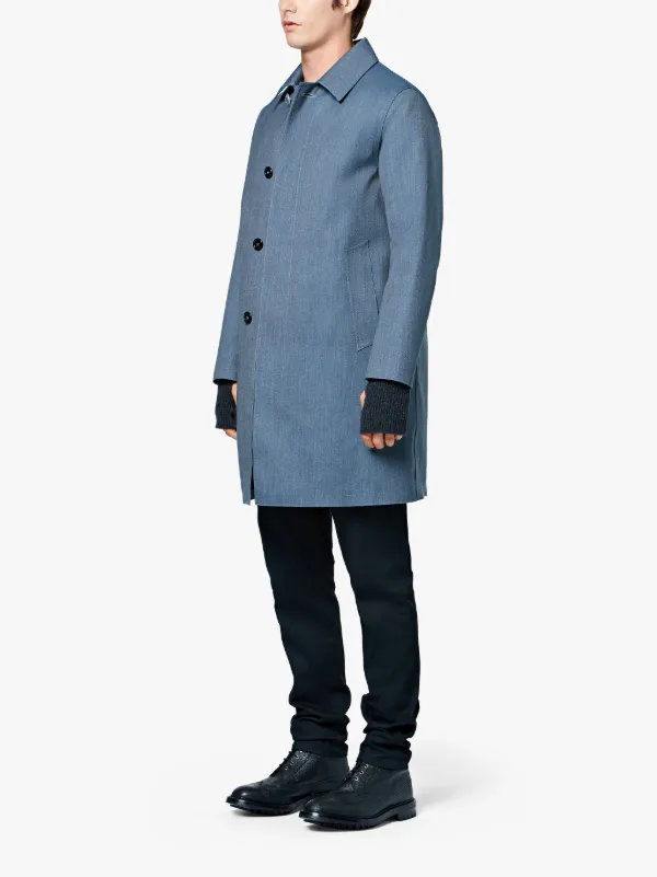 SLAM JAM Grey Reflective Wool Railway Coat