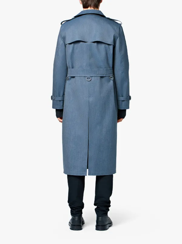 SLAM JAM Grey Reflective Wool Trench Coat