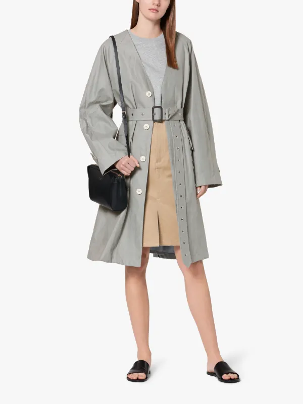 Slate Linen V-Neck Coat LM-096B