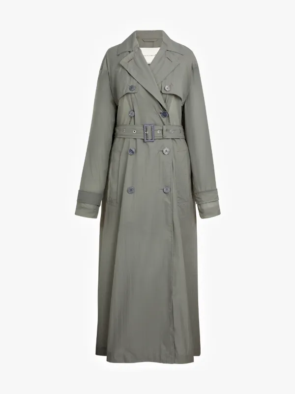 Slate Nylon Oversized Trench Coat LM-099B