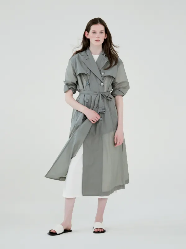 Slate Nylon Oversized Trench Coat LM-099B