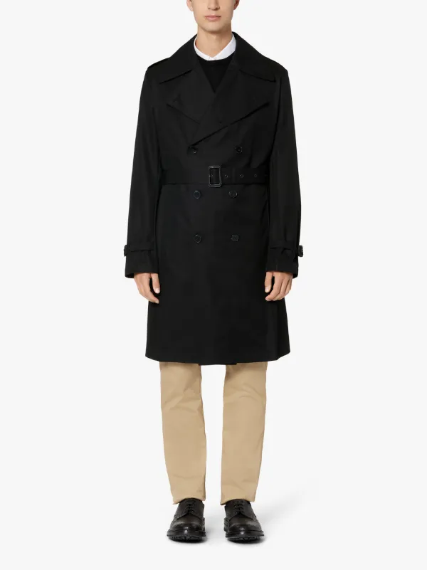 ST ANDREWS Black Gabardine Cotton Trench Coat | GMC-101 | Mackintosh