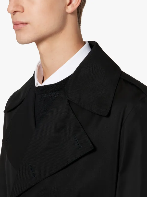 ST ANDREWS Black Gabardine Cotton Trench Coat | GMC-101