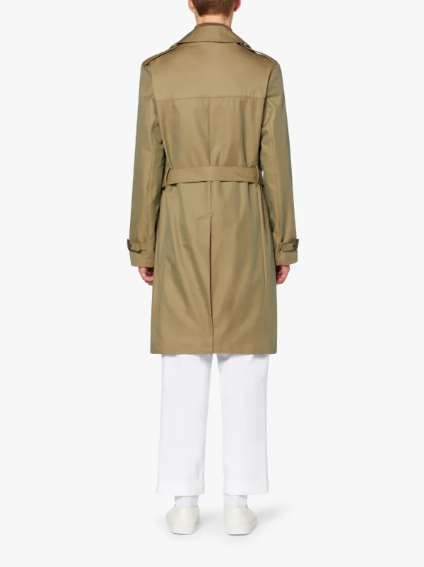 ST ANDREWS Khaki Gabardine Cotton Trench Coat | GMC-101