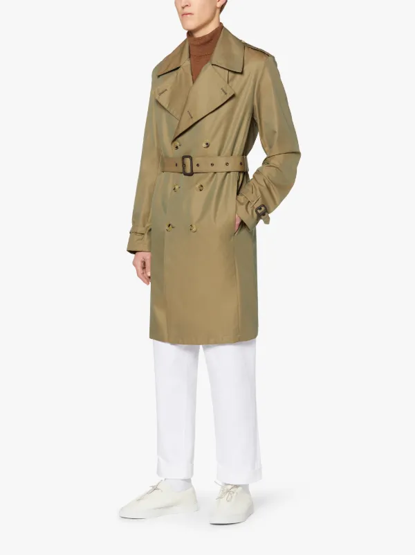 ST ANDREWS Khaki Gabardine Cotton Trench Coat | GMC-101