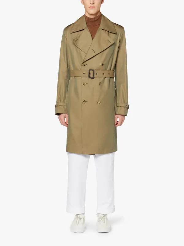 ST ANDREWS Khaki Gabardine Cotton Trench Coat | GMC-101