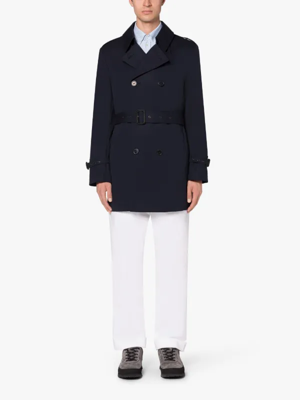 Navy short outlet trench coat