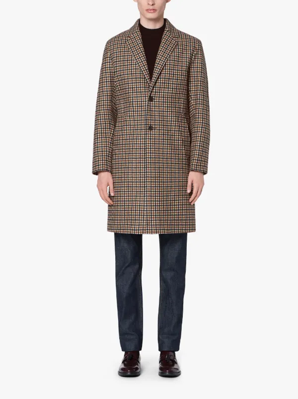 STANLEY Brown Check Storm System Tweed Coat | GM-1007F