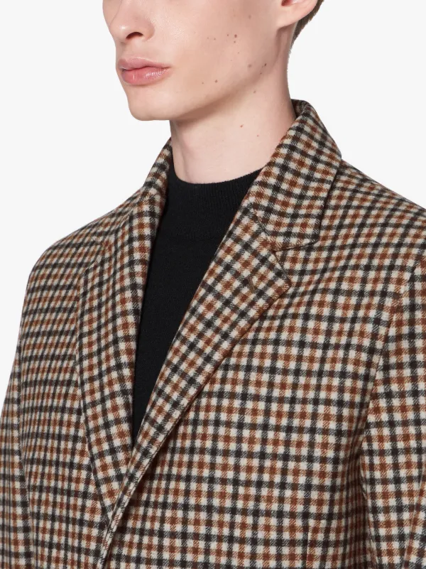 STANLEY Brown Check Storm System Tweed Coat | GM-1007F