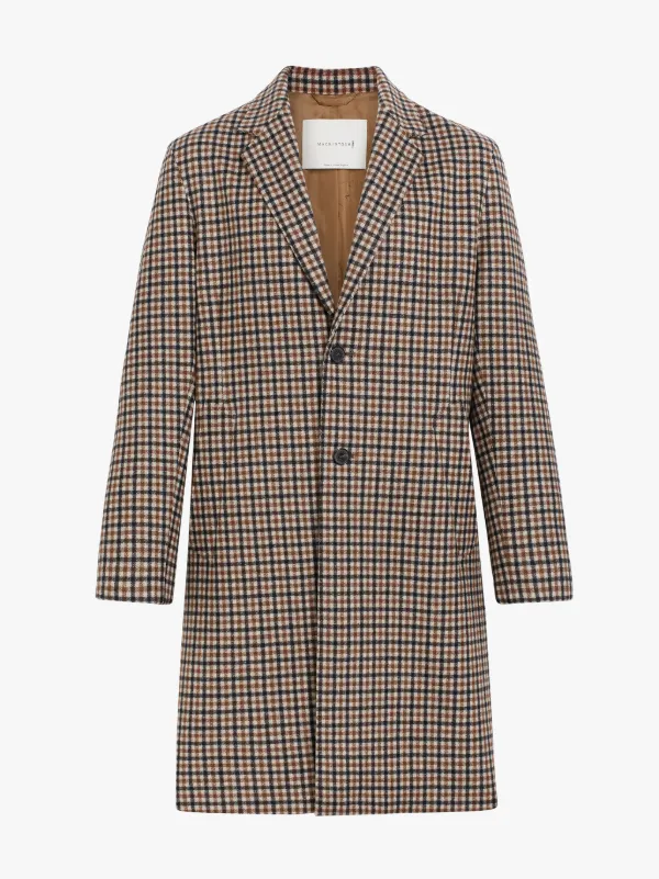 STANLEY Brown Check Storm System Tweed Coat | GM-1007F