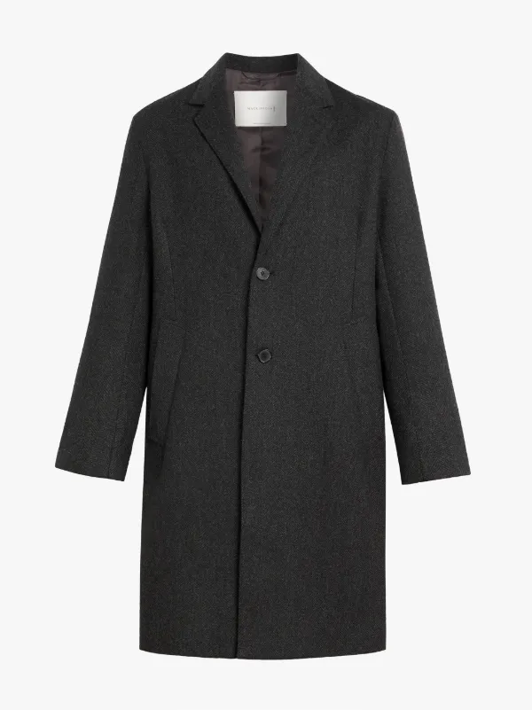 STANLEY Charcoal Storm System Herringbone Wool Coat | GM-1007F