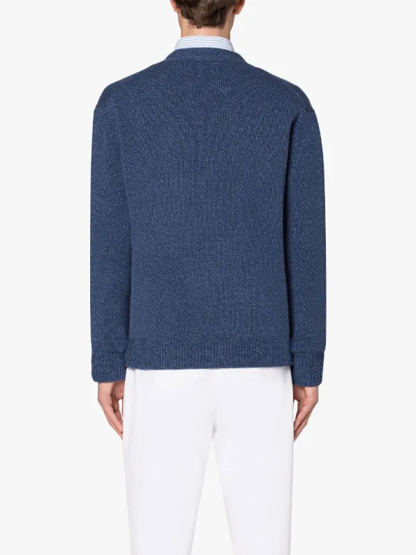 STOCKHOLM Dark Blue Merino Wool & Cashmere Cardigan