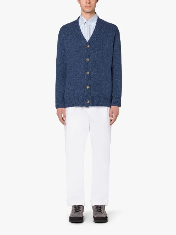 STOCKHOLM Dark Blue Merino Wool & Cashmere Cardigan