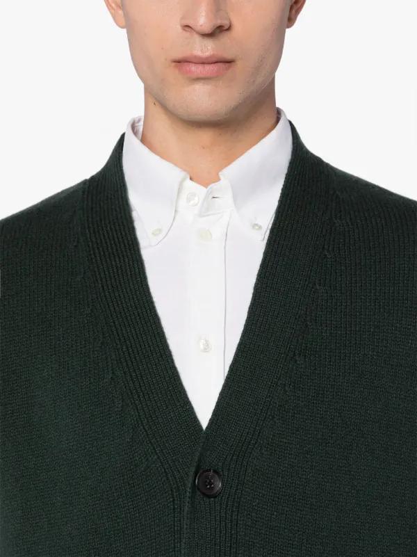 STOCKHOLM Dark Green Merino Wool & Cashmere Cardigan