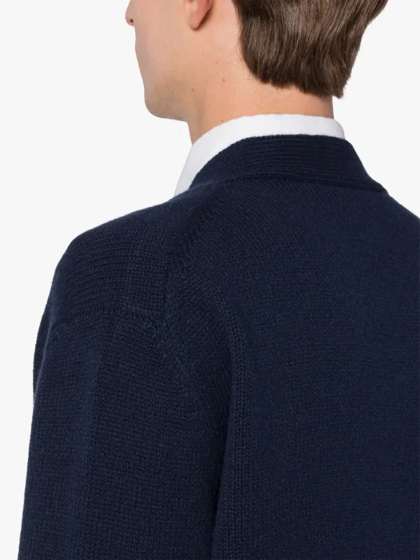 STOCKHOLM Deep Blue Merino Wool & Cashmere Cardigan