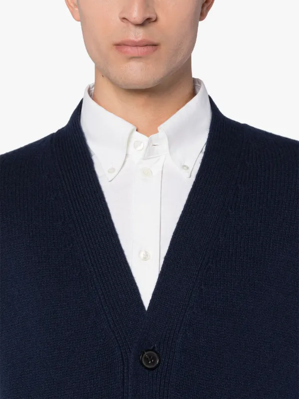 STOCKHOLM Deep Blue Merino Wool & Cashmere Cardigan