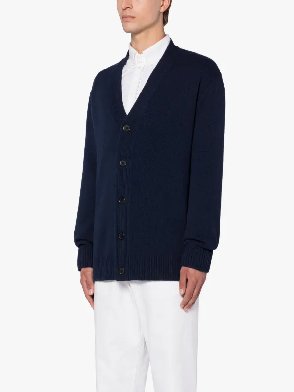 STOCKHOLM Deep Blue Merino Wool Cashmere Cardigan Mackintosh