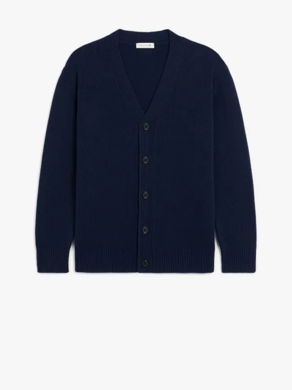 Navy blue cashmere cardigan sale