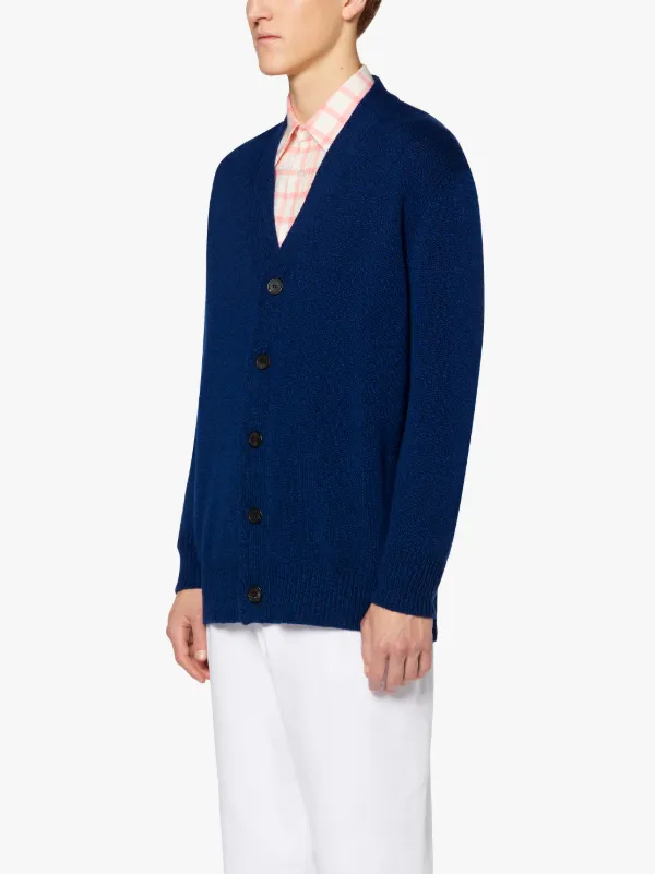 STOCKHOLM Navy Merino Wool & Cashmere Cardigan | GKF-300