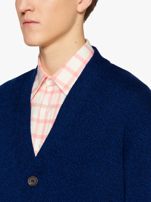 STOCKHOLM Navy Merino Wool & Cashmere Cardigan | GKF-300