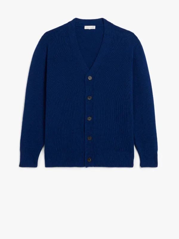 STOCKHOLM Navy Merino Wool & Cashmere Cardigan | GKF-300