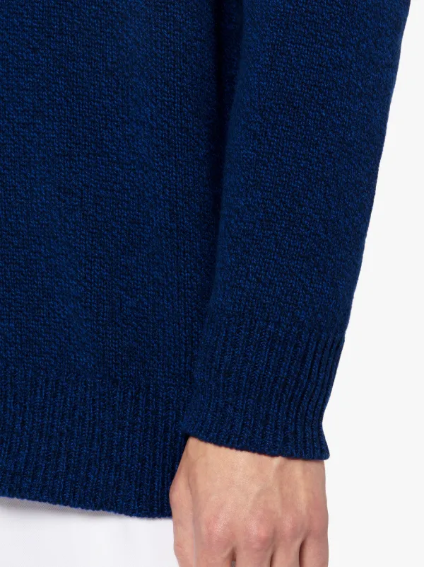 STOCKHOLM Navy Merino Wool & Cashmere Cardigan | GKF-300