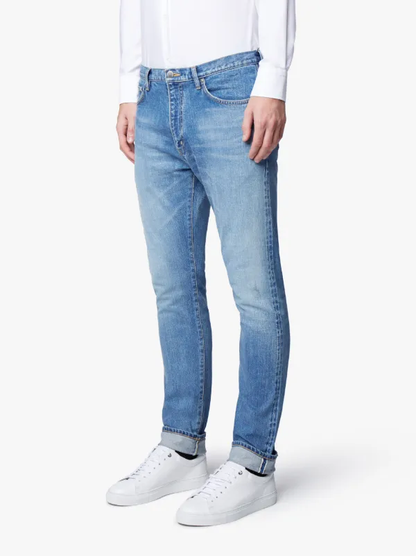 Straight Stone Washed Denim Jeans
