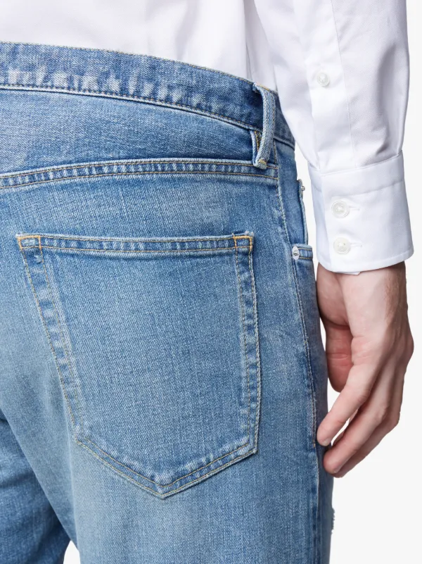 Straight Stone Washed Denim Jeans