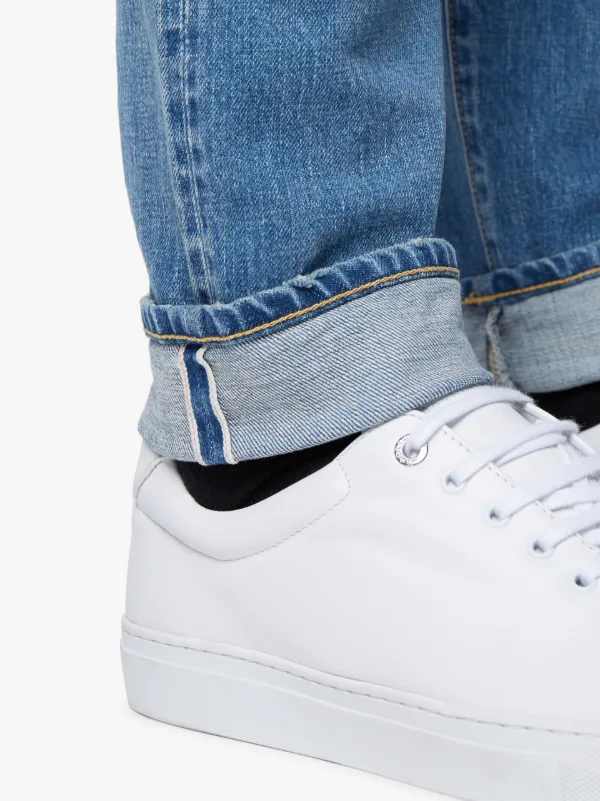 Straight Stone Washed Denim Jeans