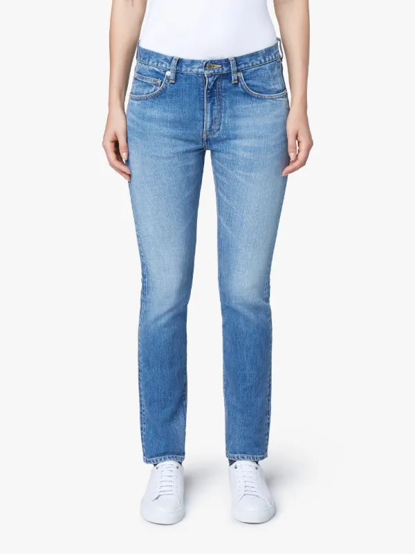 Straight Stone Washed Denim Jeans