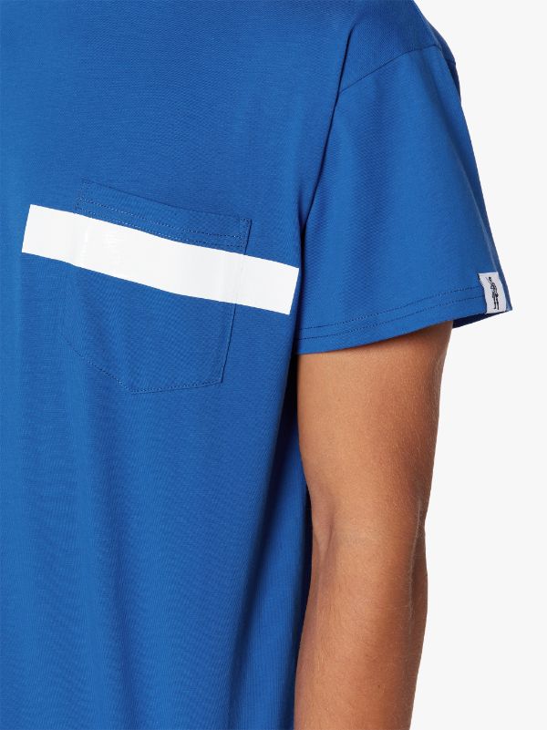 STRIPE Blue Cotton T-Shirt | GJM-213