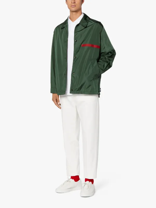 TAPE TEEMING Green Nylon Coach Jacket | GMM-216