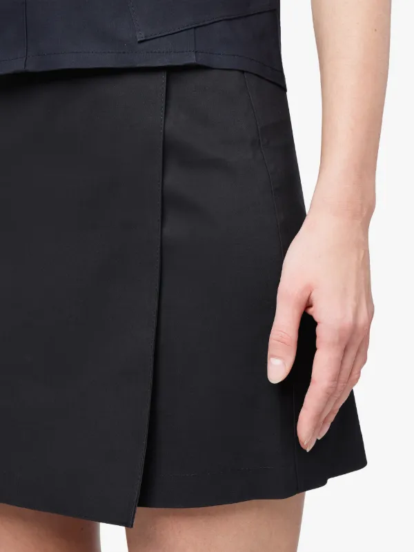 Tara Black Bonded Cotton Mini Skirt