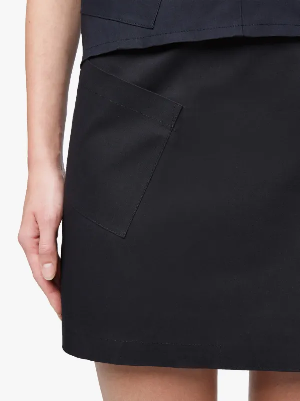 Tara Black Bonded Cotton Mini Skirt