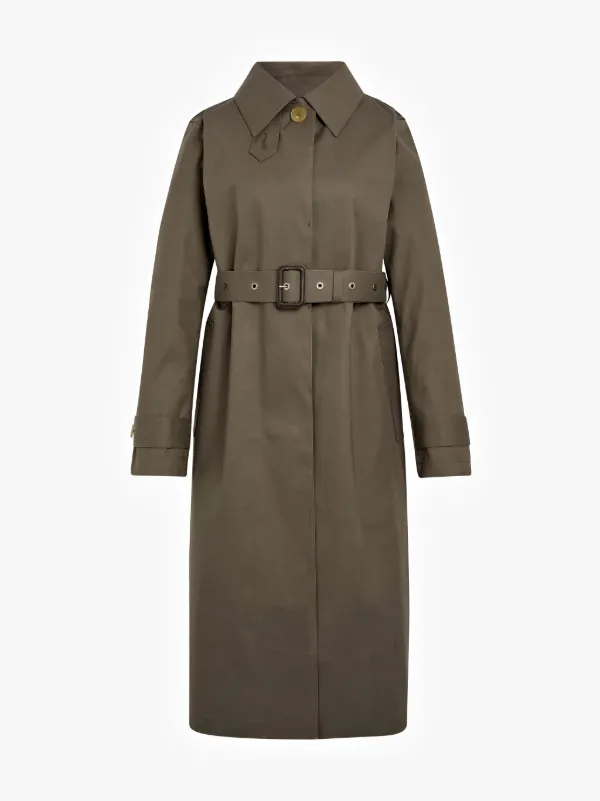 Taupe & Fawn Bonded Cotton Single-Breasted Trench Coat LR-061/CB