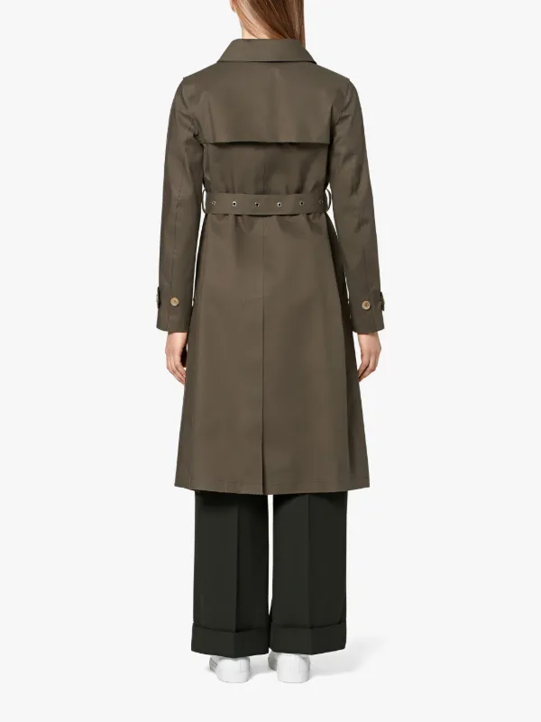 Taupe & Fawn Bonded Cotton Single-Breasted Trench Coat LR-061/CB