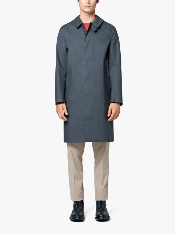 Teal Grey Bonded Cotton 3/4 Coat GR-001