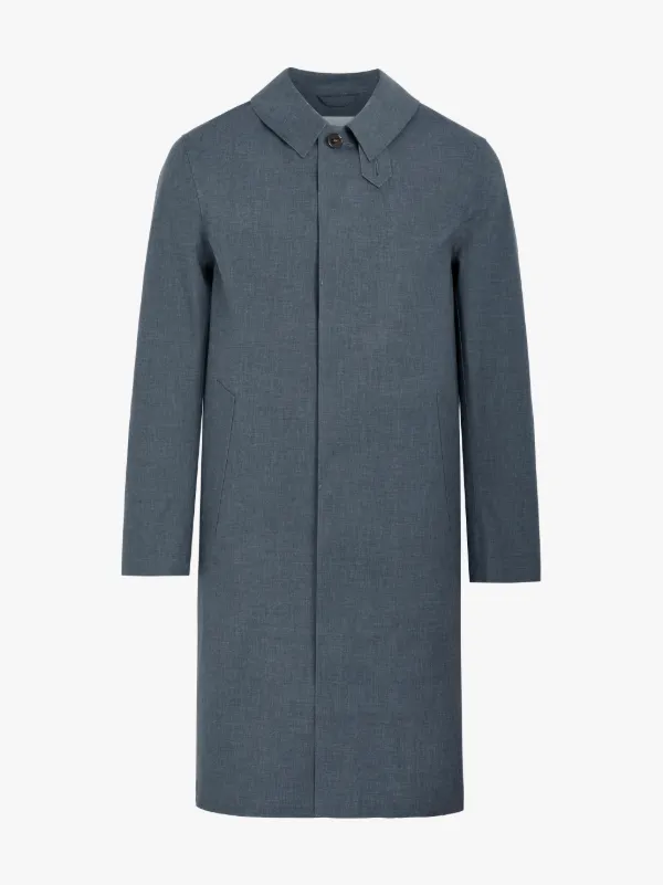 Teal Grey Bonded Cotton 3/4 Coat GR-001