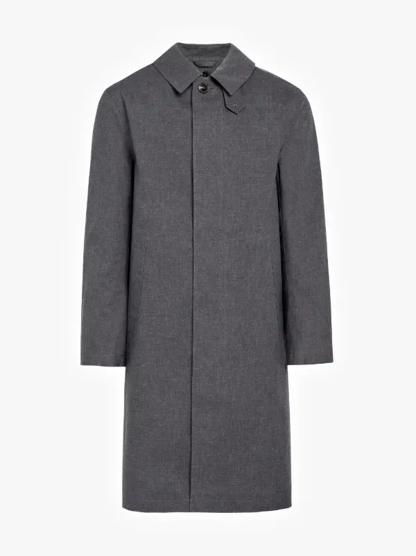 Teal Grey Bonded Cotton 3/4 Coat GR-001D