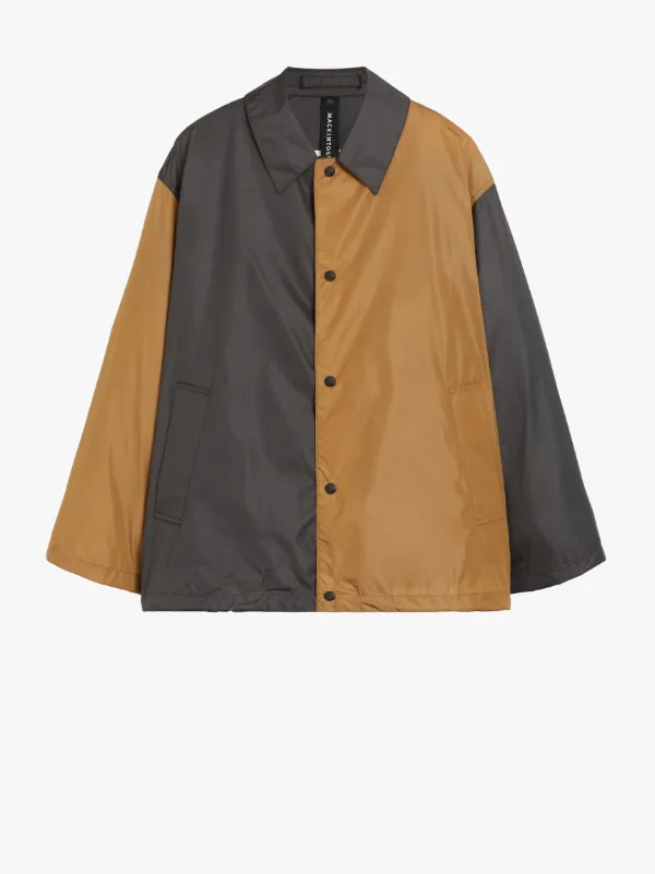 TEEMING Asphalt x Camel Nylon Colour Block Coach Jacket | GMM-201