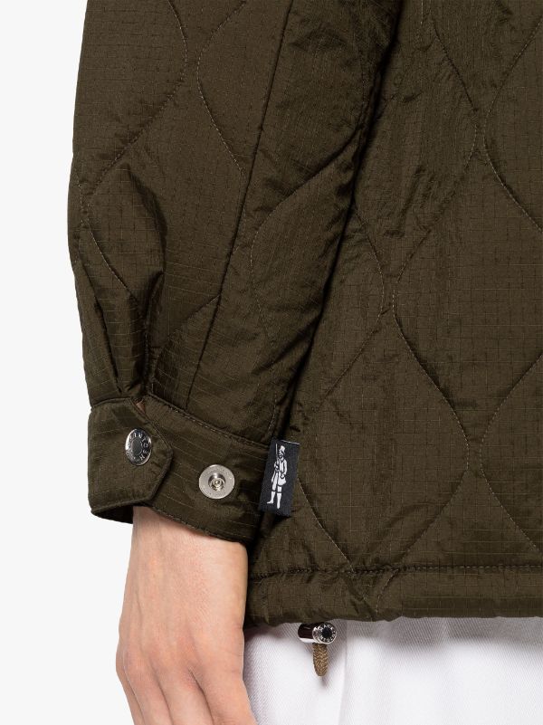 TEEMING Khaki Nylon Quilted Coach Jacket