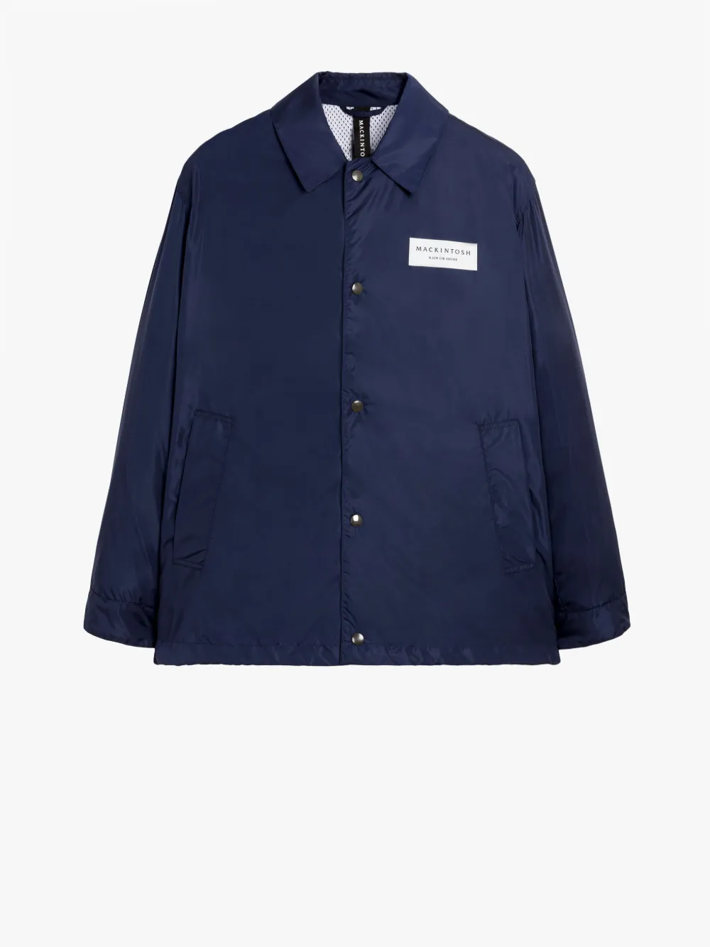 TEEMING Navy Nylon Packable Coach Jacket | Mackintosh 