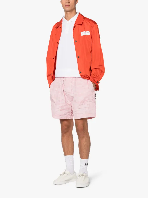 TEEMING Orange Nylon Packable Coach Jacket