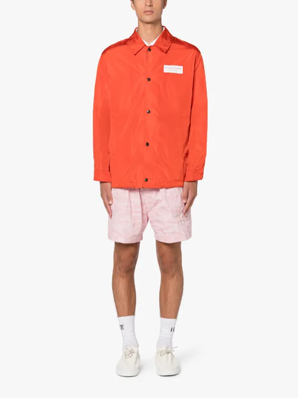 TEEMING Orange Nylon Packable Coach Jacket