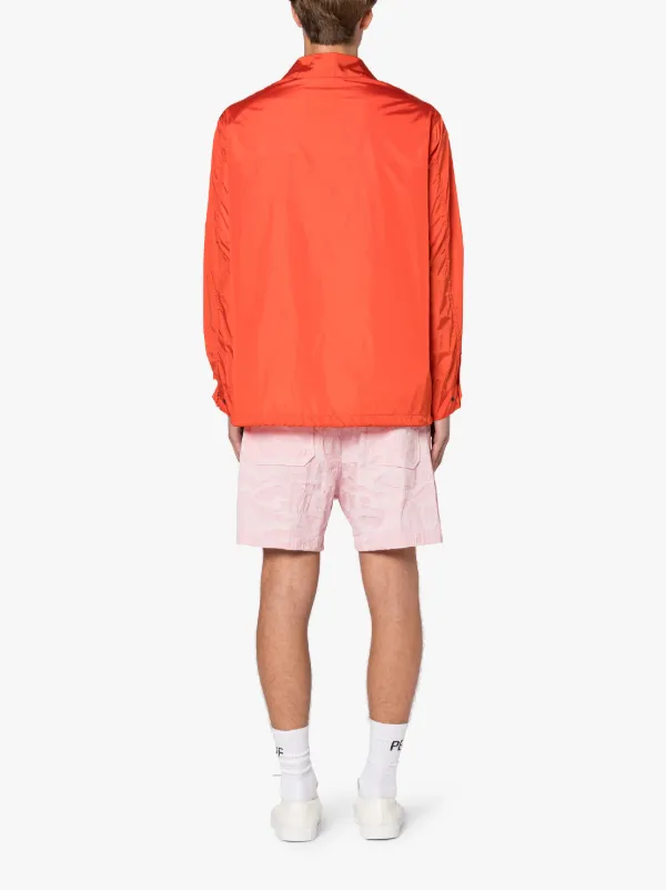 TEEMING Orange Nylon Packable Coach Jacket