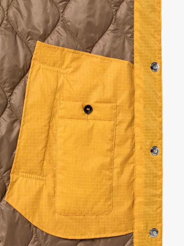 TEEMING Yellow Nylon Quilted Coach Jacket