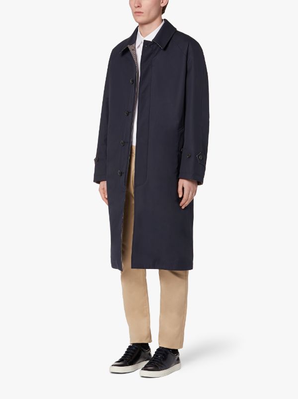 THUSTER Ink Cotton & Wool Reversible Overcoat | GM-1027R